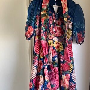 Dalia Multicolor Kids Dress with Floral Design